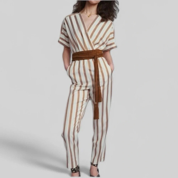 Maje Pieni Striped Jumpsuit Size 36 US Size 4/6 - Picture 14 of 14